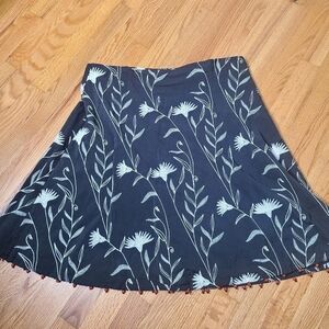 J. Peterman Size 12 Floral Print A-Line Skirt